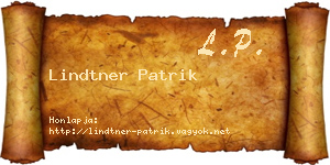 Lindtner Patrik névjegykártya